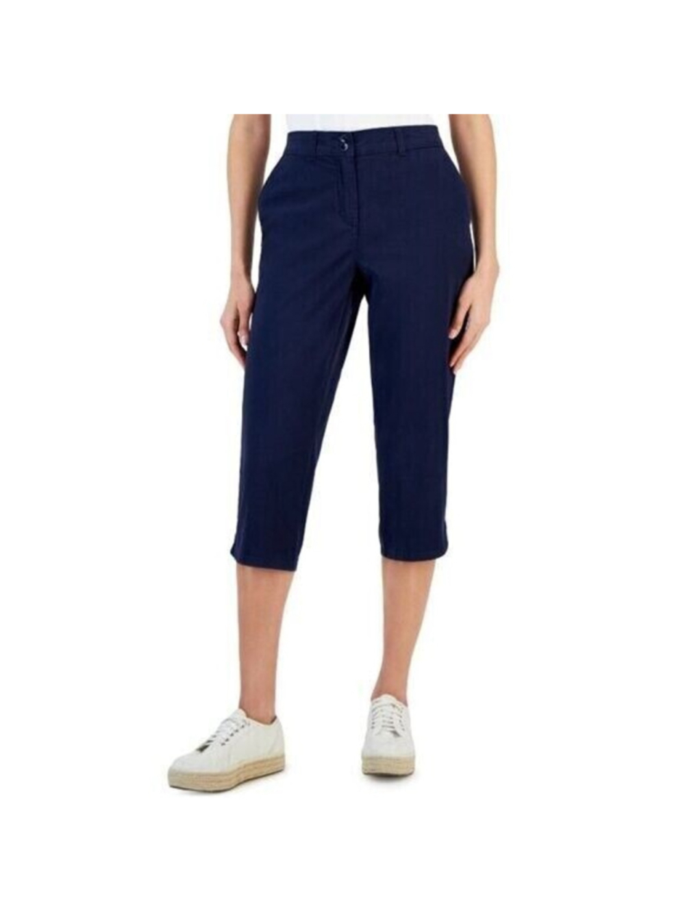 Karen Scott Women's Navy Blue Comfort Waist Capri Pants NWT